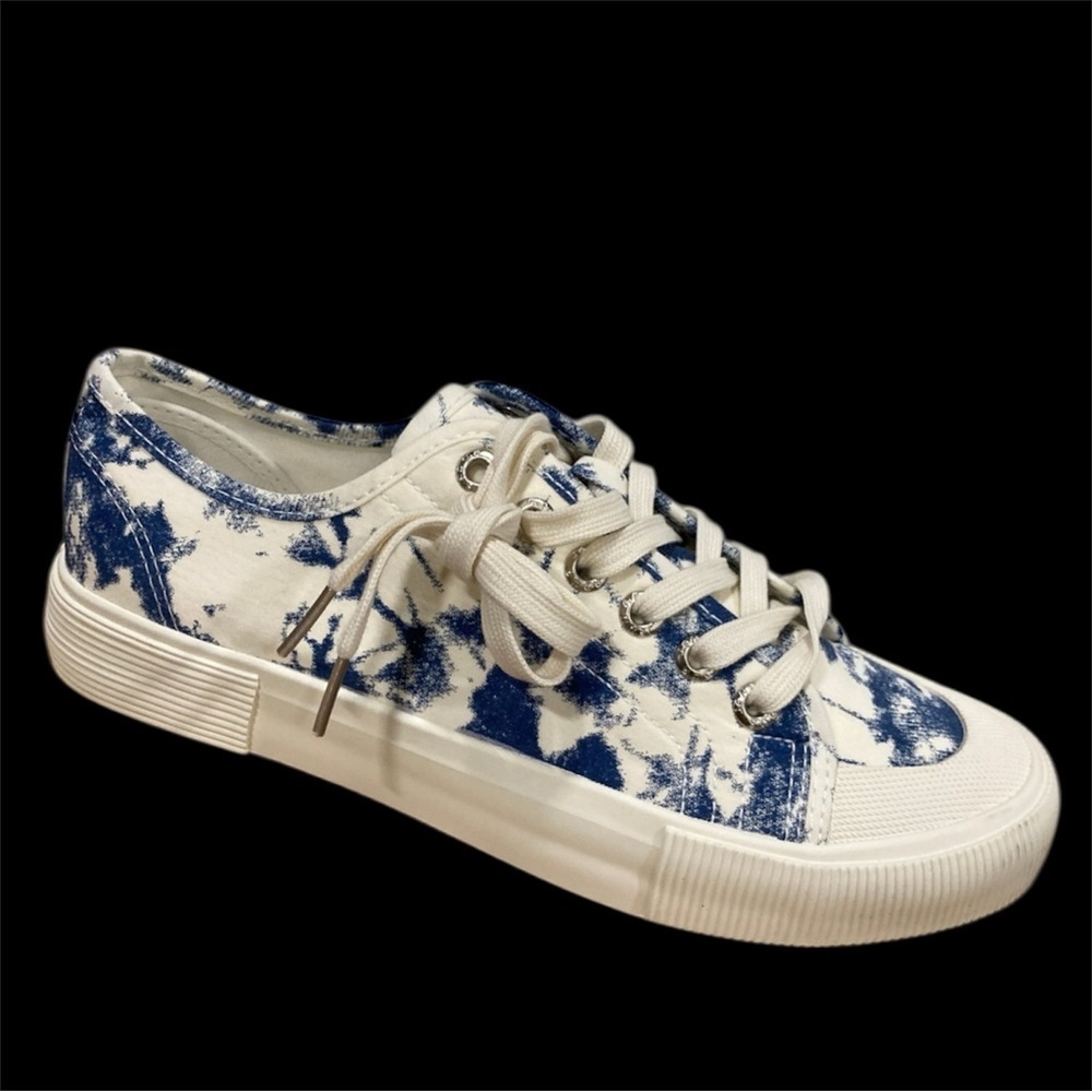 Jenn Ardor Canvas Blue White Tie Dye  Low Sneakers, Women’s Sz 10